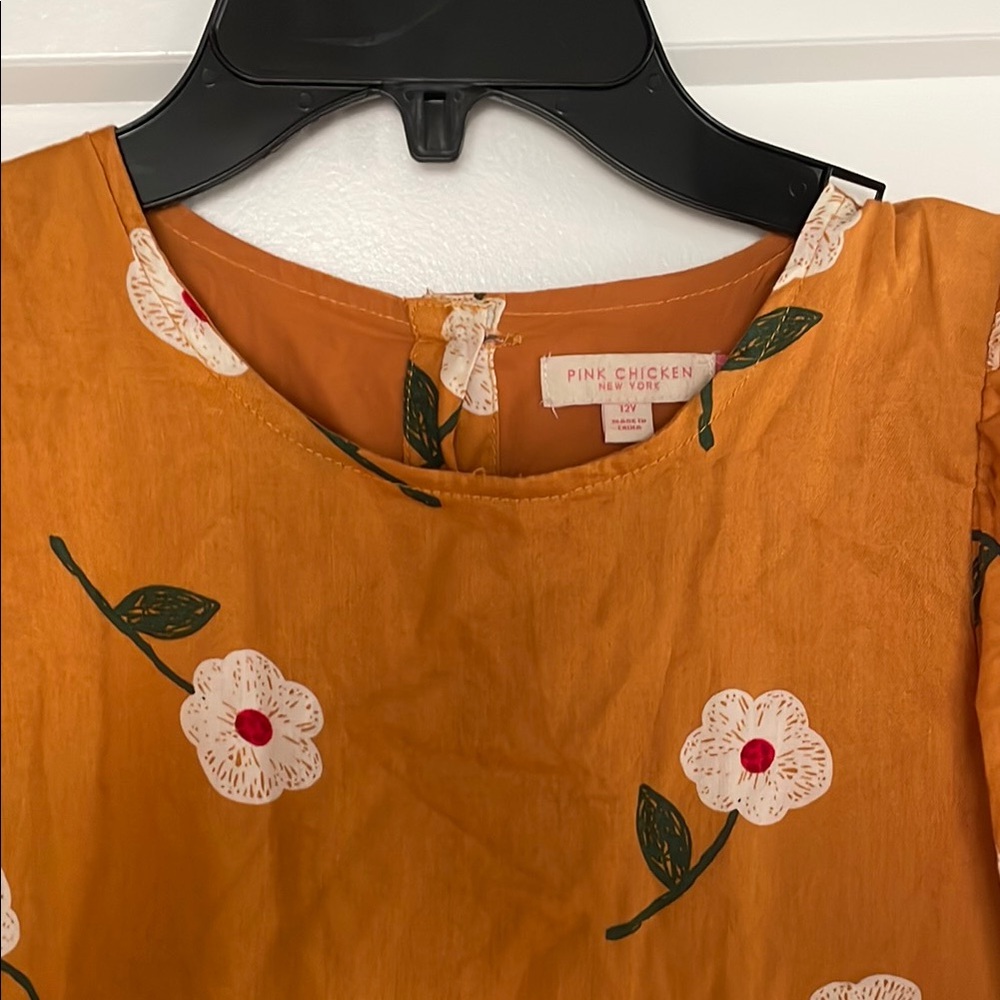 Pink Chicken Mustard Floral Dress